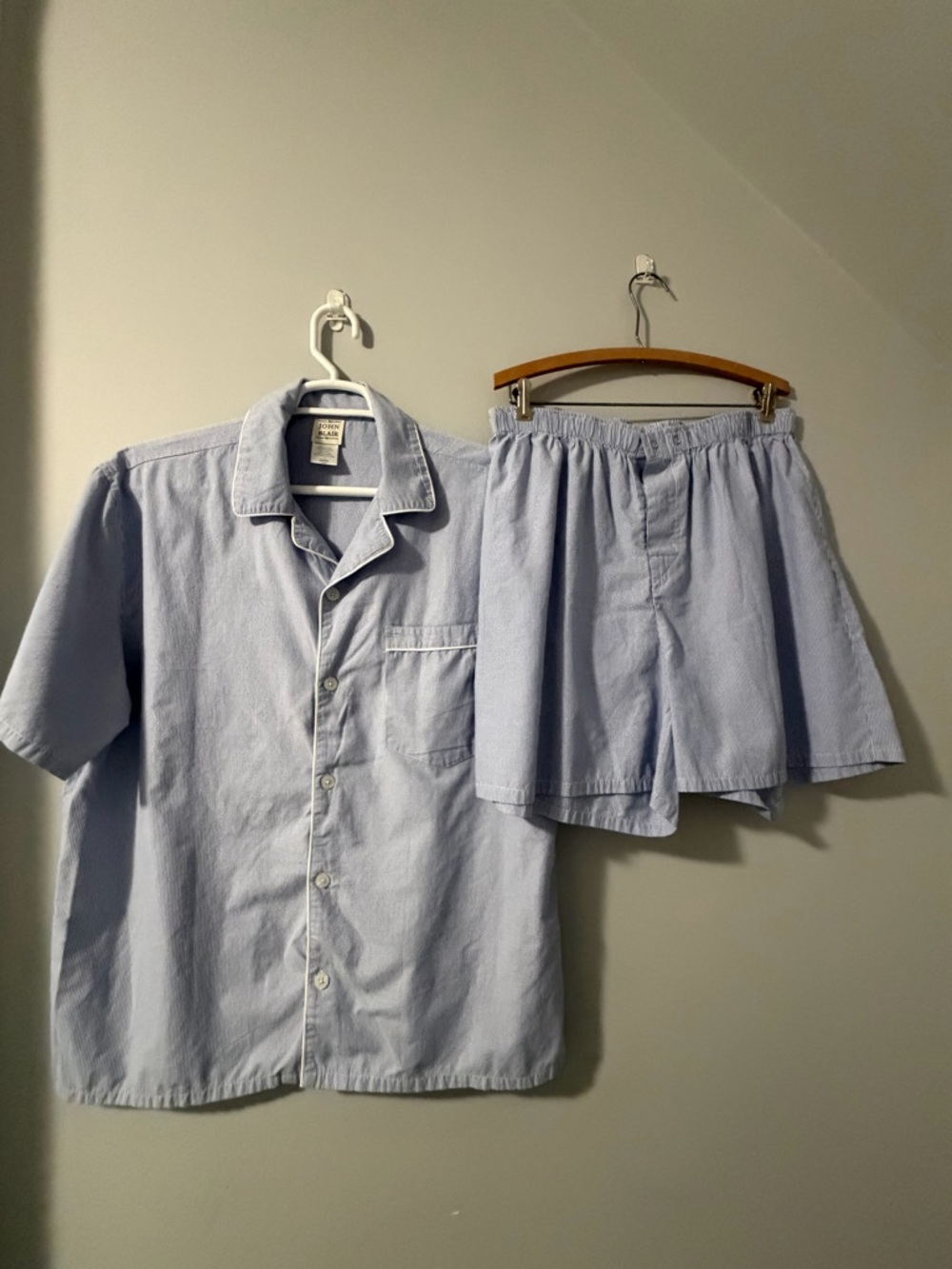 John Blair Light Blue Cotton Short Sleeve Shirt and Matching Shorts Set LG